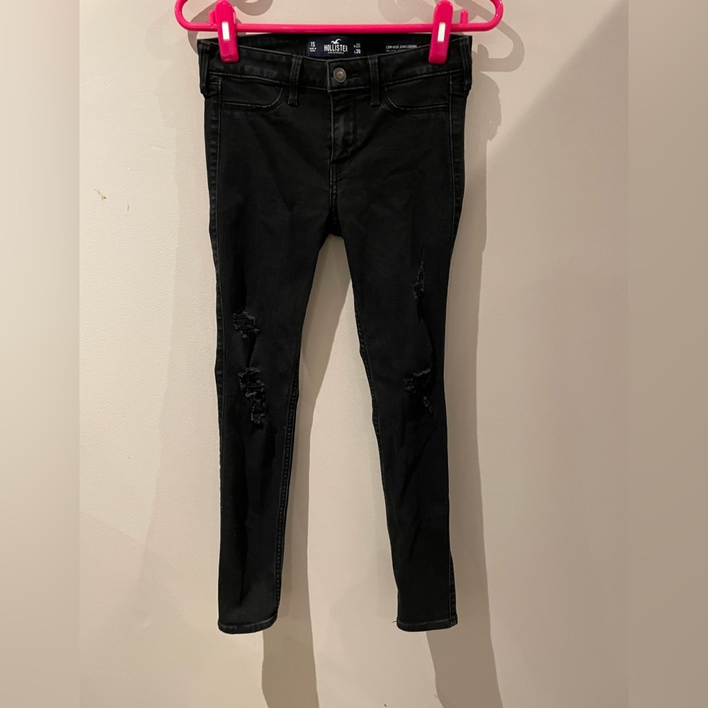 Hollister black ripped skinny jeans size 1S